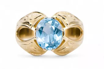 Anneau Bijoux vintage Aigue-marine Or jaune 14 carats vrc135y